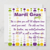 Mardi Gras Bubble Stippen Kaart (Voorkant)