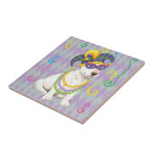 Mardi Gras Bull Terrier Tegeltje (Zijkant)