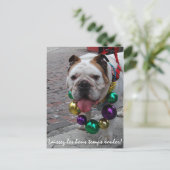 Mardi Gras Bulldog Briefkaart (Staand voorkant)