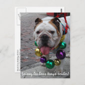 Mardi Gras Bulldog Briefkaart (Voorkant / Achterkant)