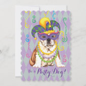 Mardi Gras Bulldog Kaart (Voorkant)