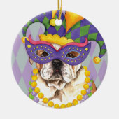 Mardi Gras Bulldog Keramisch Ornament (Voorkant)