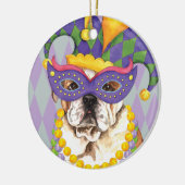 Mardi Gras Bulldog Keramisch Ornament (Links)
