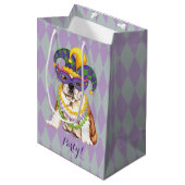 Mardi Gras Bulldog Medium Cadeauzakje (Voorkant Gekanteld)