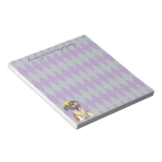 Mardi Gras Bulldog Notitieblok (Schuin)