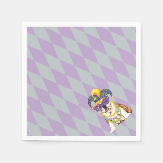 Mardi Gras Bulldog Servetten (Voorkant)