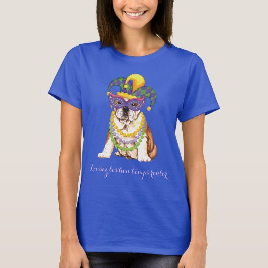 Mardi Gras Bulldog T-shirt (Voorkant)