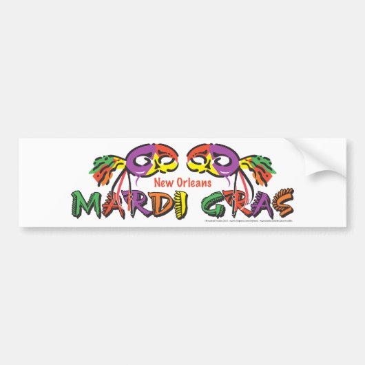 Mardi Gras Bumpersticker (Voorkant)