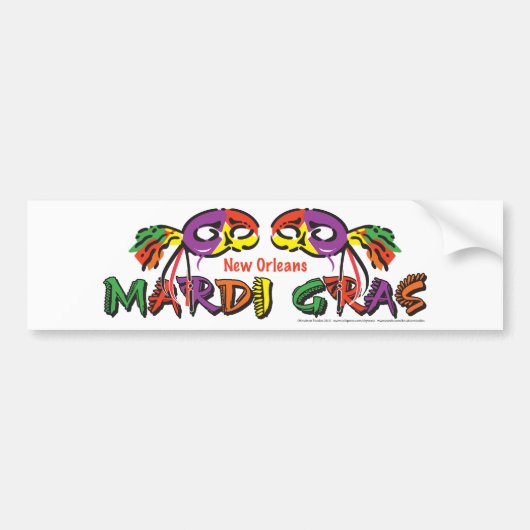 MARDI-GRAS BUMPERSTICKER (Voorkant)