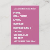 Mardi Gras Business Vert. Gelieve Uitzicht Hints Visitekaartje (Achterkant)