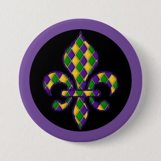 Mardi Gras Button Pin (Voorkant)