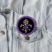 Mardi Gras Button Pin (In situ)