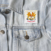 Mardi Gras Button Pin (In situ)