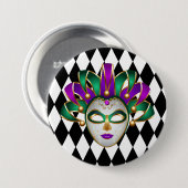 Mardi Gras Button Pin (Voorkant /achterkant)