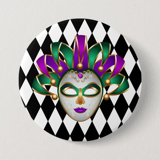 Mardi Gras Button Pin (Voorkant)