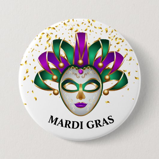 Mardi Gras Button Pin (Voorkant)