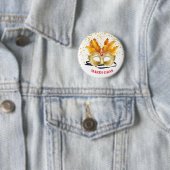 Mardi Gras Button Pin (In situ)