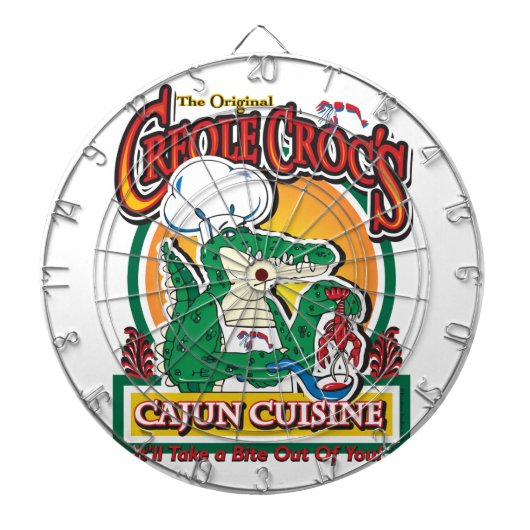 Mardi Gras Cajun Crocodile Dartbord (Voorkant)