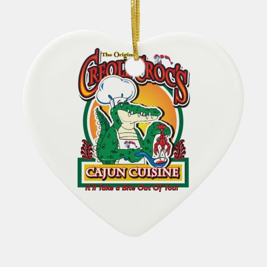 Mardi Gras Cajun Crocodile Keramisch Ornament (Voorkant)