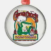 Mardi Gras Cajun Crocodile Metalen Ornament (Voorkant)