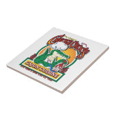 Mardi Gras Cajun Crocodile Tegeltje (Zijkant)