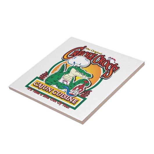 Mardi Gras Cajun Crocodile Tegeltje (Zijkant)