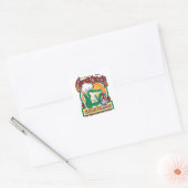 Mardi Gras Cajun Crocodile Vierkante Sticker (Envelop)