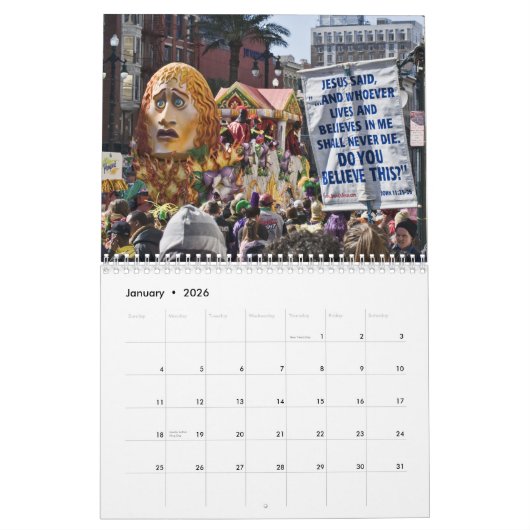 Mardi Gras Calendar Kalender (Jan 2026)