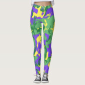 Mardi Gras Camo Camouflage Leggings (Voorkant)