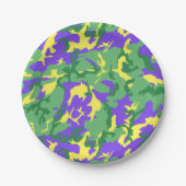 Mardi Gras Camo Camouflage Pattern Papieren Bordje (Voorkant)