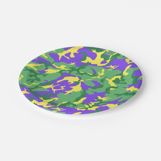 Mardi Gras Camo Camouflage Pattern Papieren Bordje (Gekanteld)