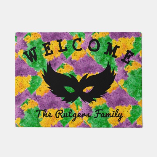 Mardi Gras Camouflage Masker Deurmat (Voorkant)