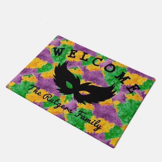 Mardi Gras Camouflage Masker Deurmat (Schuin)