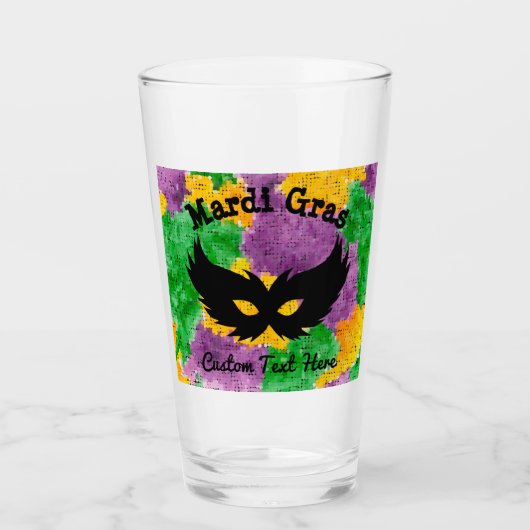 Mardi Gras Camouflage Masker Glas (Voorkant)