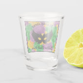 Mardi Gras Camouflage Masker Shot Glas (Achterkant)