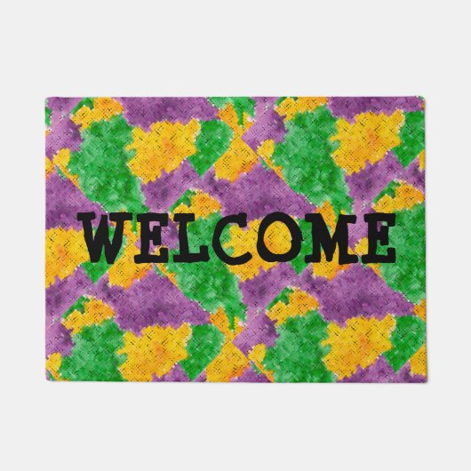 Mardi Gras Camouflage Welkom Deurmat (Voorkant)