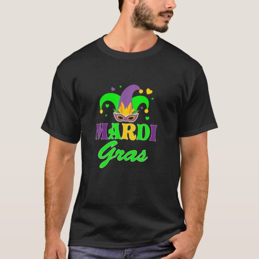 Mardi Gras Capuchon Mask Funny Mardi Gras Party Ma T-shirt (Voorkant)
