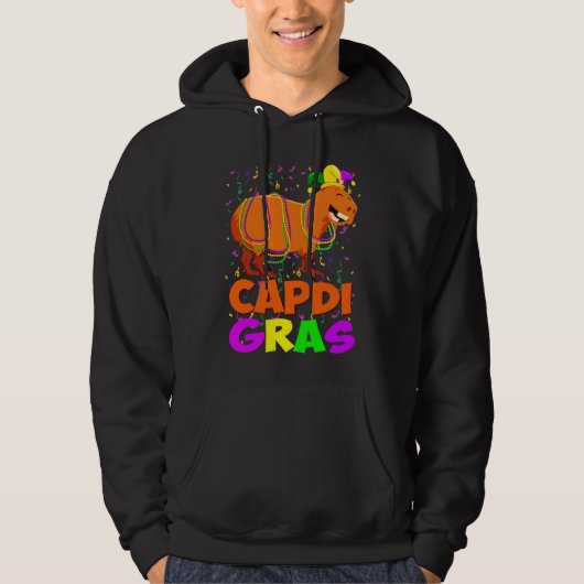 Mardi Gras Capybara Beads  outfit Carnival Parade Hoodie (Voorkant)