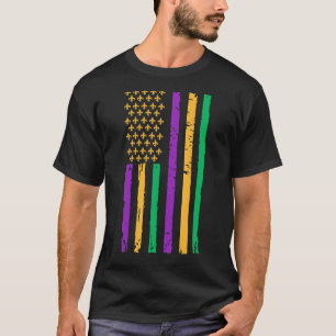 Mardi Gras Carnaval Amerikaanse vlag Cajun Festiva T-shirt