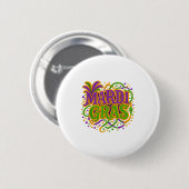 Mardi Gras Carnaval Fat Tuesday Latch Hook Garens Ronde Button 5,7 Cm (Voorkant /achterkant)