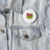 Mardi Gras Carnaval Fat Tuesday Latch Hook Garens Ronde Button 5,7 Cm (In situ)