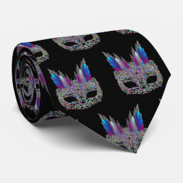 Mardi Gras Carnaval Feather Mask NeckTie 2 Stropdas