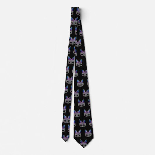 Mardi Gras Carnaval Feather Mask NeckTie 2 Stropdas (Achterkant)