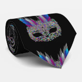 Mardi Gras Carnaval Feather Mask Nekstropdas Stropdas (Opgerold)