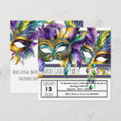Mardi Gras Carnaval Feest Kaart (Voorkant / Achterkant)