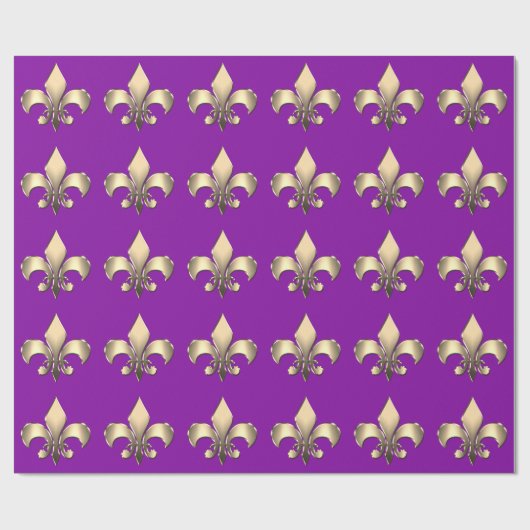 Mardi Gras Carnaval Fleur de Lis Cadeaupapier (Vlak)