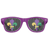 Mardi Gras Carnaval Fleur de Lis Retro Zonnebril (Voorkant)
