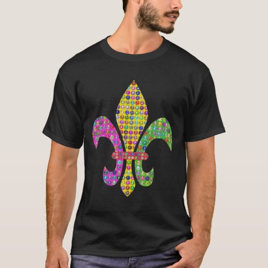 Mardi Gras Carnaval Fleur De Lis T-shirt (Voorkant)