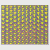 Mardi Gras Carnaval geel masker op Paarse diamante Cadeaupapier (Vlak)