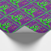 Mardi Gras Carnaval Groene Jesters met Confetti Cadeaupapier (Hoek)